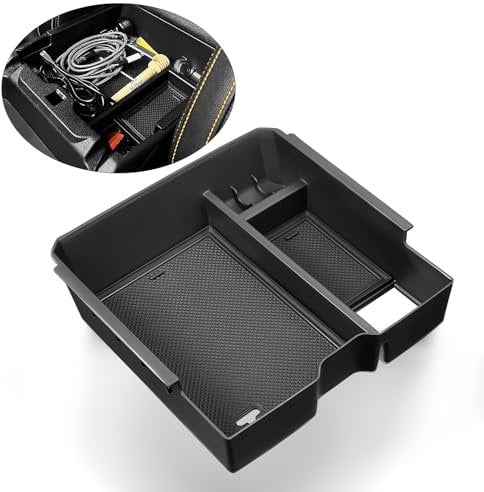 GEARMONSTER Mittelkonsole Aufbewahrungsbox Kompatibel mit Ford Ranger T9 2023 2024 Raptor Wildtrak XLT Armlehne Organizer Tray Handschuhfach Ranger 2023 Zubehör (Elektronische Bremse)