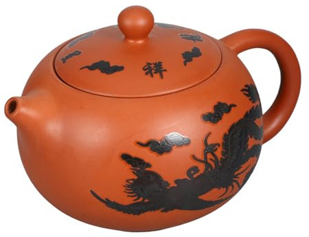 Alipis Chinesische Zisha Kanne Aus Violettem Ton 210ml Mit Traditionellem Muster Bruchsicherer Griff Für Loser Tee Und Dekorative Kanne