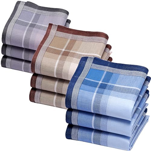 Merrysquare Grands Mouchoirs Homme Traditionnels - Grande taille 40cm x 40cm - 100% Coton - Liteaux Colorés - Modèle Max