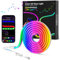 MeRGBW-Home Tiras LED Neon 1M, Luces LED Strip RGB de Neón de DIY Siliconecon, Control por App, Inteligente Control Segmentado Modo Música y Escena Arcoíris para Habitación Gaming, Fiesta, Dormitorio