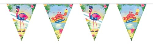 10m Wimpelkette * Flamingo * als Deko für Mottoparty oder Kindergeburtstag // Party Geburtstag Hawaii Table Cover