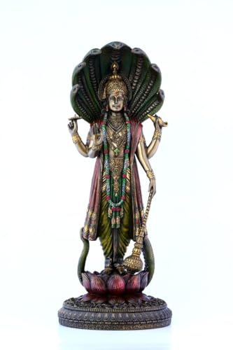 UGRA Lord Vishnu Statue, 31 cm Bonded Bronze Standing Vishnu Idol, Hindu-Gott Vishnu Figur, Vishnu Bhagwan ki Murti, Narayana Statue
