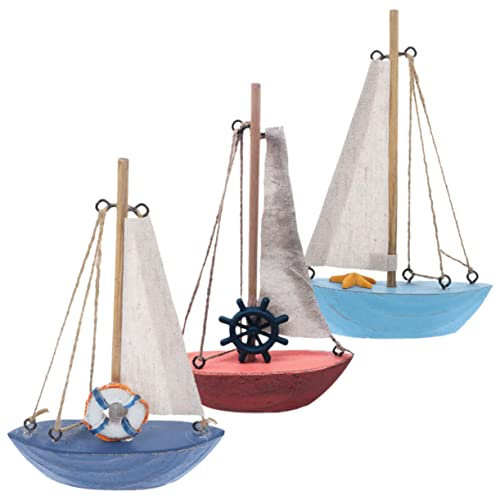 Sewroro 3st Mittelmeer Schlauchboot Für Den Tisch Segelboot Für Den Desktop Dekoratives Boot Miniatur-segelboot Tischdekoration Zum Thema Strand Segelschmuck Segelboot-Ornament Stoff