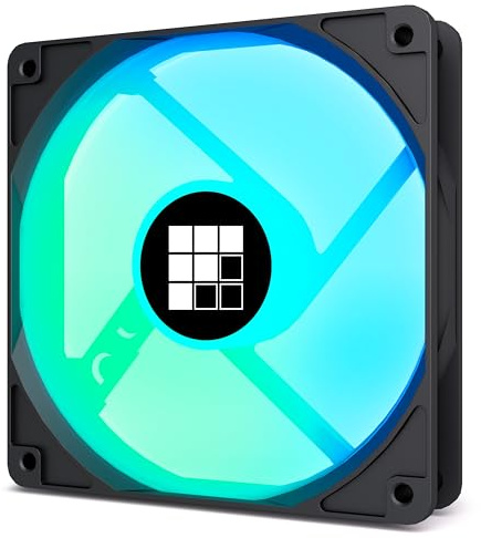 FOIFKIN Ventilador para PC - Ventilador ARGB PWM de 120mm - Rodamiento de cúpula magnética - Ventilador único - Ventilador hacia adelante, negro, P04