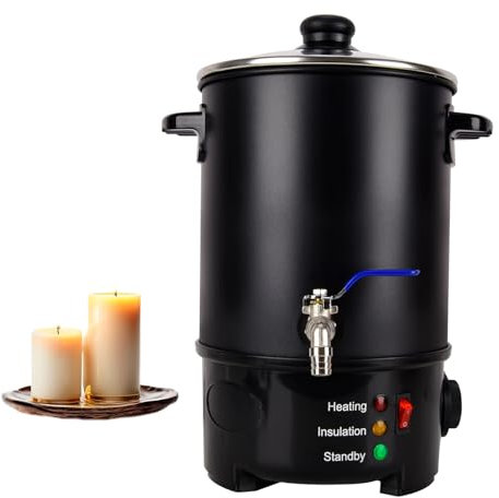 HENYEER Wax Melter for Candle Making, 6L Electric Large Wax Melting Pot, DIY Candle Making Set, Quick Heating, Candle Wax Melter Pot with Non-Stick Pot, Heating Core Outlet and Temperature Regulator