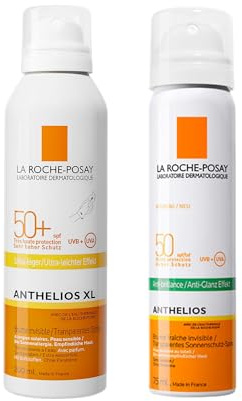 La Roche-Posay Anthelios Invisible Spray SPF50+ 200 ml + Anthelios Anti-Brillance 75 ml | Kompletter Sonnenschutz für Gesicht und Körper, Anti-Glanz, wasser- und schweißbeständig