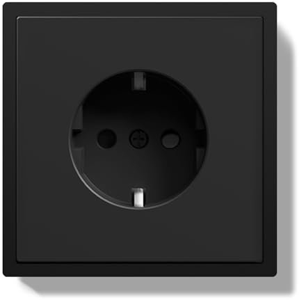 BSEEDLIFE Enchufe Pared,Enchufe Schuko de Empotrar 1 Gang,16A,Marco Para PC,Fácil Instalación,Garras Plegables,80 * 80mm Negro