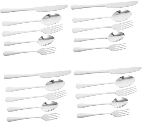 Homoyoyo 20pezzi Posate in Acciaio Include Forchette Cucchiai e Per Uso Hotel e Ristoranti Design Moderno e Ergonomico