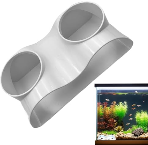 Gazocua tunnel da pesce, tunnel in plastica, per acquario, tunnel sotterraneo, tunnel di pesce, design a due fori, per anfibi rettili, pesce gatto Kuhli Loach