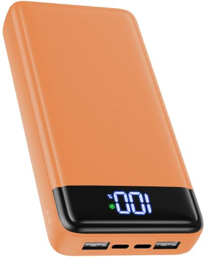 Power Bank, Powerbank 26800mAh, 22.5W Schnellladen Externer Handyakku | USB C In&Out mit LED Anzeige, Flugtauglich & Reise-Essential, Tragbares Ladegerät für iPhone 17 16 15 Pro,Galaxy etc-Orange