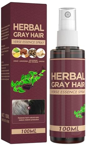 Gray Hair, Reverse Spray, Darkening Conditioner, He Shou Wu Formula, Nourishing Moisture Blend, Ideal for Daily Use, Men Grooming, Women's Care and Aging Hair Procedure