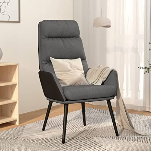 Owoxanthellate Relaxsessel Hellgrau Stoff mit Metallgestell 70x77x98 cm Wohnzimmer Liegesessel mit Armlehnen Robuster TV Sessel für Living Room, Home Office & Reading Nook