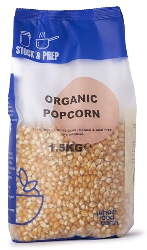 Whole Food Earth - Organic Popcorn 1.5kg - Stock & Prep - Natural Snacking Grain