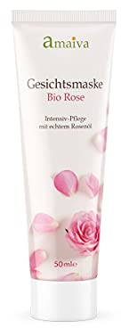 Gesichtsmaske Rose - Intensivpflege mit Rosen- und Mandelöl, Avocadin, Sheabutter + Vitamin E | Bio Naturkosmetik