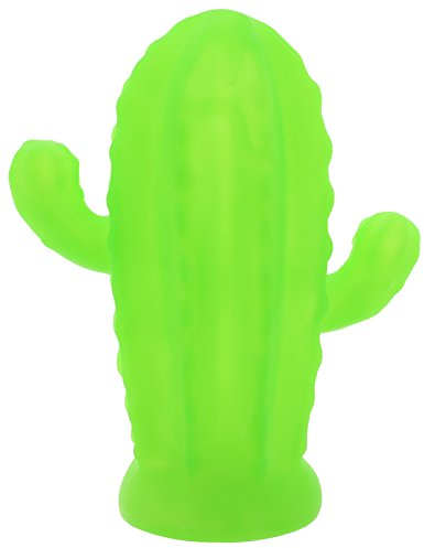OOTB Grüner Kunststoff-Kaktus mit warmweißer LED (inkl. Batterie), 13.5 x 7.2 x 17.6 cm