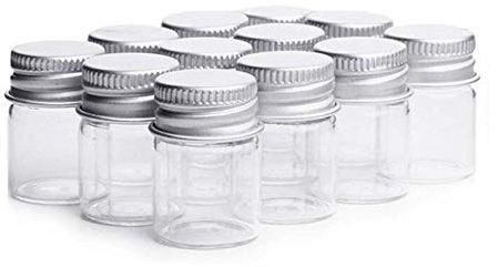 5ml Sample Vials Mini Clear Glass Bottles with Aluminum Screw Top Strong Cute Empty Sample Jars For Message Bottle, Samples, Scrap-booking,Wedding Favors Wedding decorations Jewelry accessories