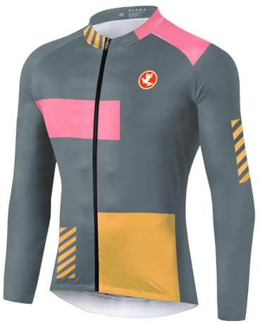 UGLY FROG MTB Rennrad Radtrikot Rennrad Herren Lange Ärmel, MTB Winter Warm Fahrradbekleidung Top Herren Cycling Shirts Fahrrad Trikot Langarm Reflektierend