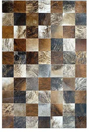 Vip Leather NEU KUHFELL Patchwork Teppich Cod 28858HRA (150 cm x 210 cm)