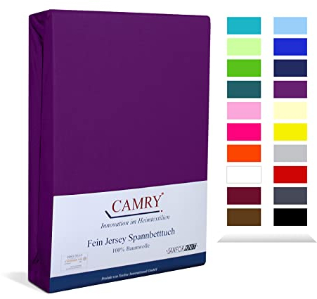 Camry - Jacobson Jersey Spannbettlaken, Baumwolle, Flieder, 90 x 100-100 x 200 cm