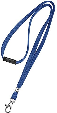 VELOFLEX 2023010 - Umhängeband, mit Karabinerhaken und Sicherheitsverschluss, Schlüsselband blau, 10 Stück