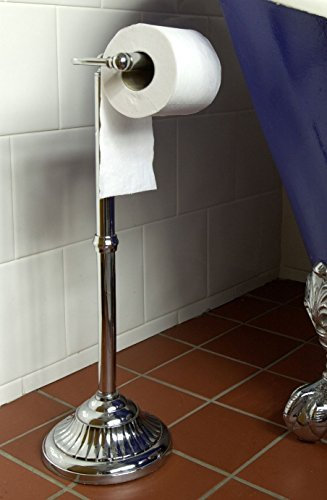 Black Country Metal Works Bright Chrome Finish Victorian Style Free Standing Toilet Roll Holder