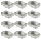 12 Pack Empty Rectangular Metal Storage Organizer Tins with Clear Window Hinged Lids for Candies, Gifts & Treasures (Silver)