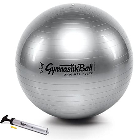 PEZZI Original Ball Standard 75cm Silber Pumpe Gymnastikball Sitzball