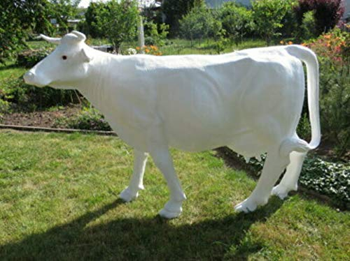XXL Kuh lebensgross ca. 230cm Premium Gartendeko lebensecht-Garten-Deko-Figur Weiss oder Weiss zum bemalen ect.