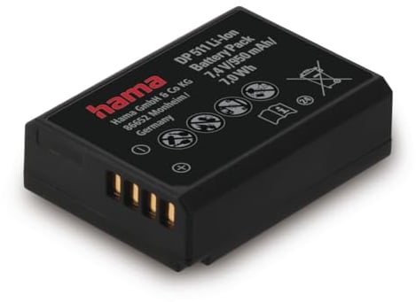 Hama Batteria agli ioni di litio DP 396 per Canon LP-E10 (batteria agli ioni di litio, batteria di ricambio, 950 mAh, batteria per Canon EOS 1100D, 1200D, 1300D, 2000D, 4000D), nero