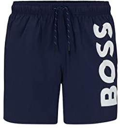 BOSS Herren Octopus Schnell trocknende Badeshorts mit großem Logo-Print