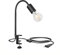 ledscom.de E27 Klemmleuchte LELE mit Schwanenhals, schwarz inkl. E27 LED 3-Stufen dimmbar warmweiß 6,96W 963lm