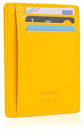 Bronzi® Portafoglio Porta Carte di Credito - Portafoglio Uomo Slim Porta Carte Uomo - PortaCarte Mini - Protezione RFID - Confezione Regalo Smart Design Italiano