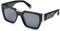 Philipp Plein Unisex SPP095M Sunglasses, Shiny Black, 52