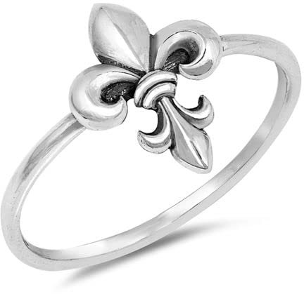Joyara Bague Argent Fin 925/1000 Fleur De Lys