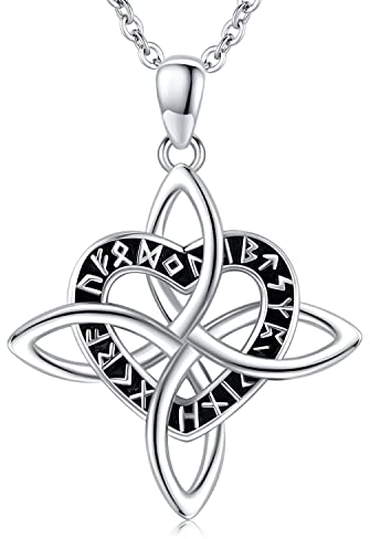 Viking Rune Kette 925 Sterling Silber Irisch Keltisch Anhänger kette Nordische Rune Halskette Wikinger Schmuck Geschenke für Damen Herren Mädchen