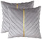 Tosleo 55 x 55 cm Kissenbezüge 2er Set Samt Kissen mit Goldfarbenem Leder Dekokissen Moderne Luxuriös für Sofa Gartenbett Couch Wohnzimmer Sofakissen Bett Grau