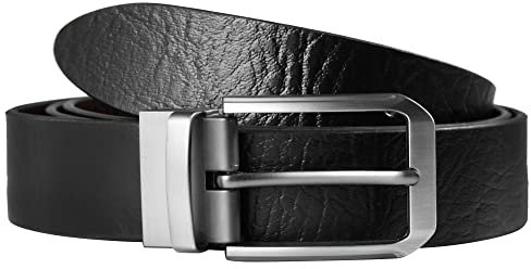 LEONARDO VERRELLI Herren-Gürtel Leder Wendegürtel 90 bis 130 cm kürzbar schwarz braun 3100148 (Bundweite: 110 cm - Gesamtlänge: 125 cm)