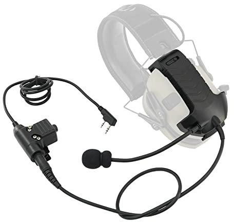 TSVISIONCORE Microphone & PTT for Walker's Razor Noise Cancelling Headphones Airsoft（Black）