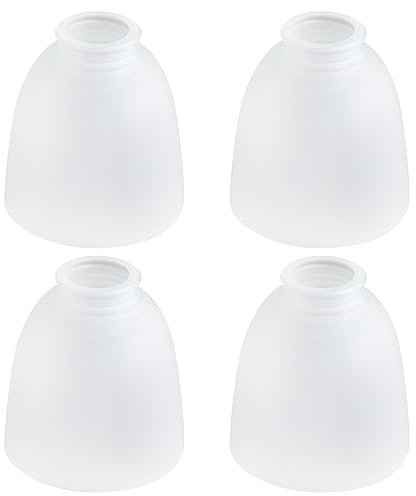 4-Pack Ceiling Fans Glass Shade Covers, Lampshade Replacements Bell Shaped White Frosted Glass, 1.65In Fitter 5In Height 4.7In Diameter, Glass Shade Replacement for Chandelier Wall Sconces Lights