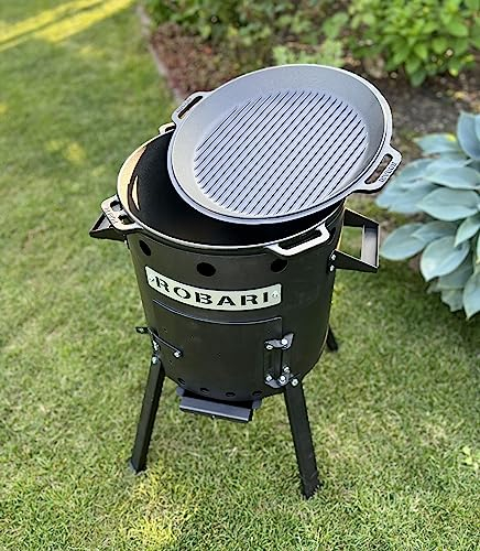 Feuerofen + Gusseisen Kasan 12 L mit Pfannendeckel Utschak Set
