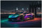 Printonia Leinwandbild 120x80cm Lamborghini Sportwagen Abstrakt Art Bilder Dekoration Wandbild Kunstdruck Automobil Deko