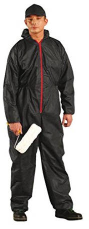 REIS KOM Maleranzug | Ganzkörperanzug | Overall | Schutzanzug | Lackieranzug | Schwarz | L Größe (Packung mit 3)
