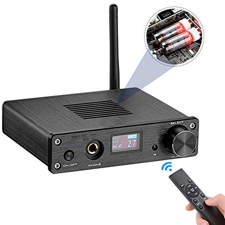Preamplificatore valvolare, Amplificatore per Cuffie da Tavolo con decoder DAC USB, Tubo 6K4 Integrato Bluetooth 4.2 con Telecomando, utilizzato per l'amplificatore Audio Domestico