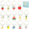 SUNNYCLUE 1 Box 14 Sets Wine Glass Charms Thanksgiving Enamel Fruit Wine Glass Markers Charm Drink Identifiers Glass Identification Beading Hoops Wine Rings for Glasses Charms Christmas Party Favor UK