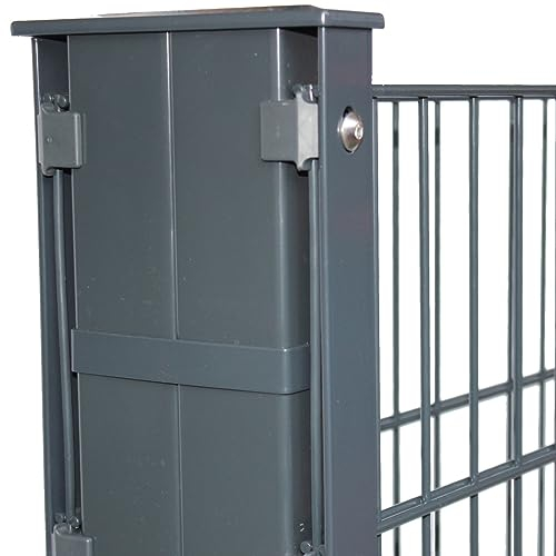 Gabionen Zaun Set 868 bodenmontage | gabione | Doppelstabmattenzaun | Steinkorb | Steinwand | Moosgrün| 25-203 cm