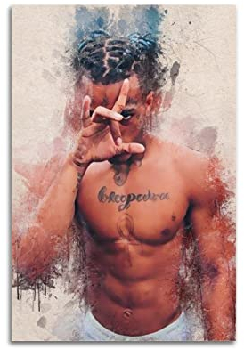 VZRSQZK Sänger XXXTentacion Poster, dekoratives Gemälde, Leinwand, Wandposter und Kunstdruck, modernes Familienschlafzimmer-Dekor-Poster, 20 x 30 cm