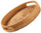 Round Rattan Woven Serving Tray, 13.8 Decorative Trays for Coffee Table, Woven Wicker Tray with Handle Rustic Bread Baskets for Drink Breakfast Tea Candle