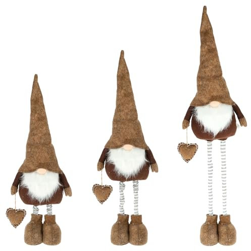 CREOLOGIC XXL-Wichtel Figur 120 cm · Wichtel Teleskopbeine · Weihnachtsdekoration Wichtel · Nordic Wichtel · Deko Wichtel · Dekorationsfiguren · Weihnachtswichtel Mann · Gnom (Wichtel Braun)