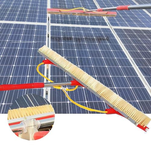 Cepillo TelescóPico Limpieza Placas Solares,Limpiador Placas Solares Fotovoltaicas, con Barra TelescóPica De Aluminio Extensible De 4,7/5.9 Metros, Limpieza Telescopic Hydrocleaner