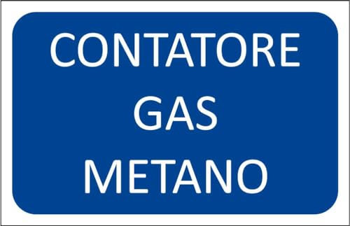 M-ITALY CARTELLO SEGNALETICO - CONTATORE GAS METANO - Adesivo Extra Resistente, Pannello in Forex, Pannello In Alluminio (30x42, Adesivo)